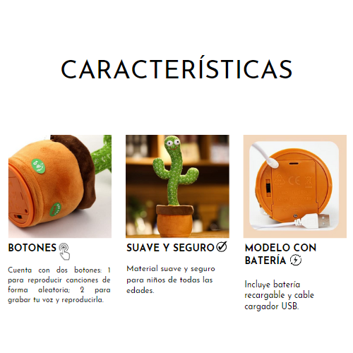 Cactus Bailarín. Juguete Educativo Inteligente